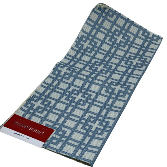 Kravet Smart Fabric Sample Blue/White Geometric Woven Remnant Crafts‎ - Picture 1 of 5
